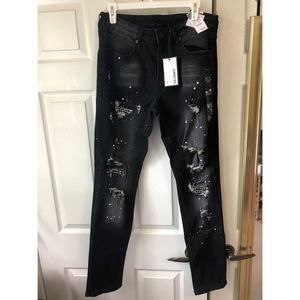 Men’s Rue21 black gemstone skinny jeans